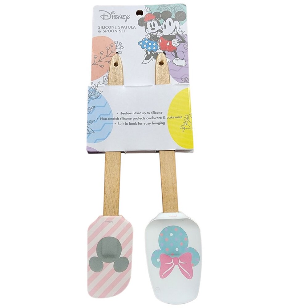 Minie Mickey Silicone Spatula & Spoon Set Non-scratch Small‎